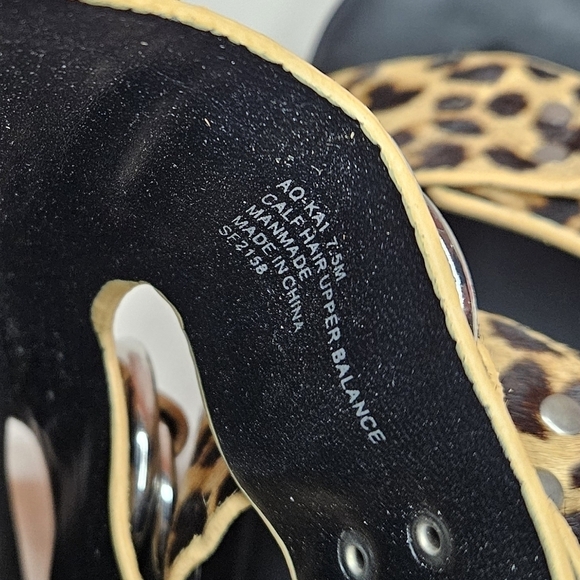 AQUA Kail Leopard-Print Calf Hair Slide Sandals NWT 7.5 Retail $120 - Picture 9 of 13